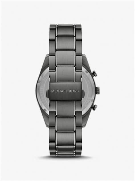 michael kors pennant watch gunmetal|Oversized Warren Gunmetal Watch .